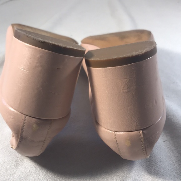 Everlane The Day Heel  Women's Pale Pink Nude Leather Block Heel Slip On Shoes - Picture 6 of 8